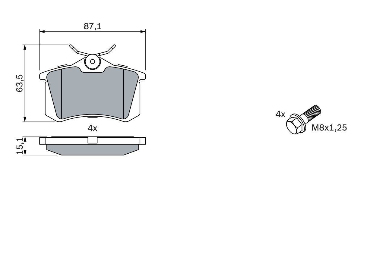 Купить 0986424751 Bosch Колодки тормозные задние, дисковые