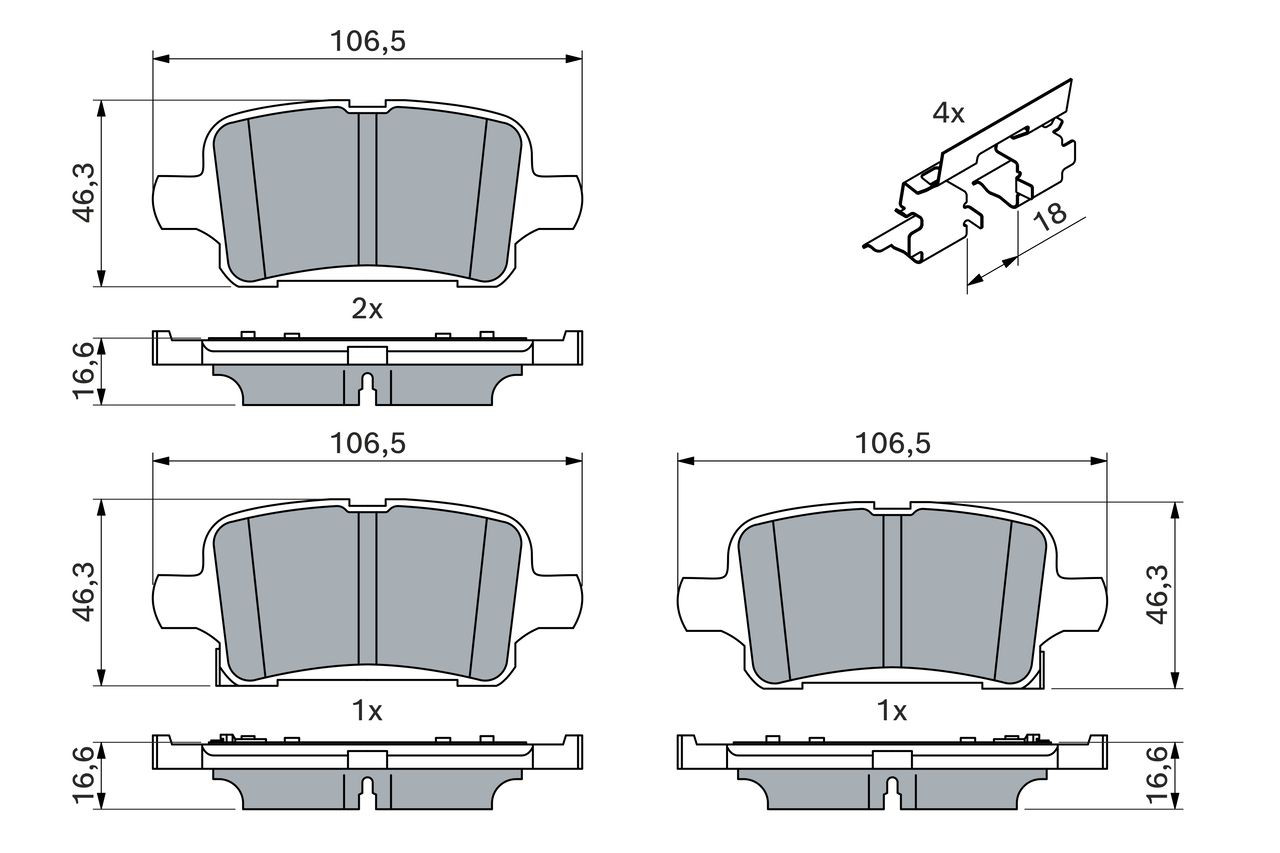 Задние тормозные колодки 0986424839 Bosch