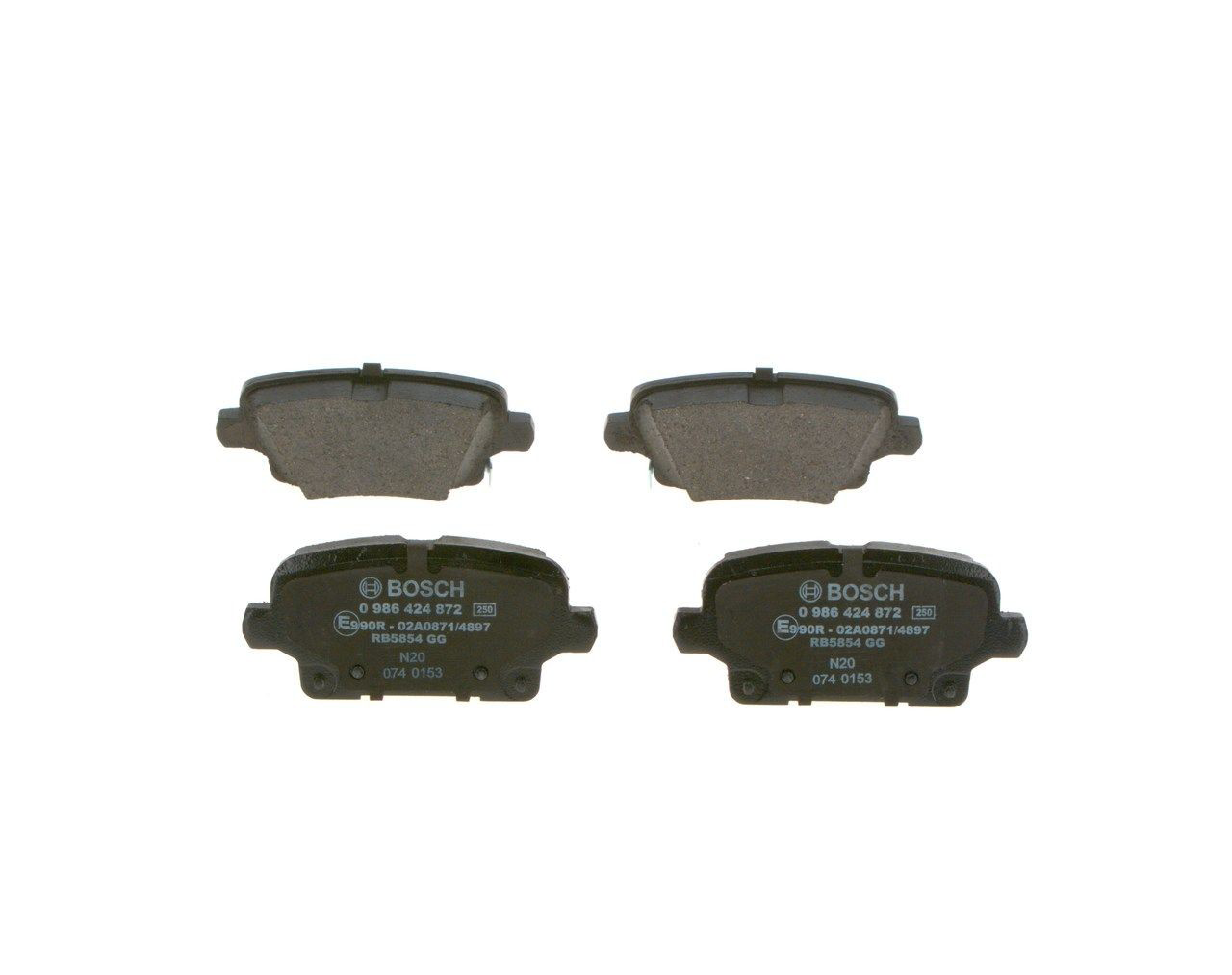 Купить 0986424872 Bosch Колодки тормозные задние, дисковые