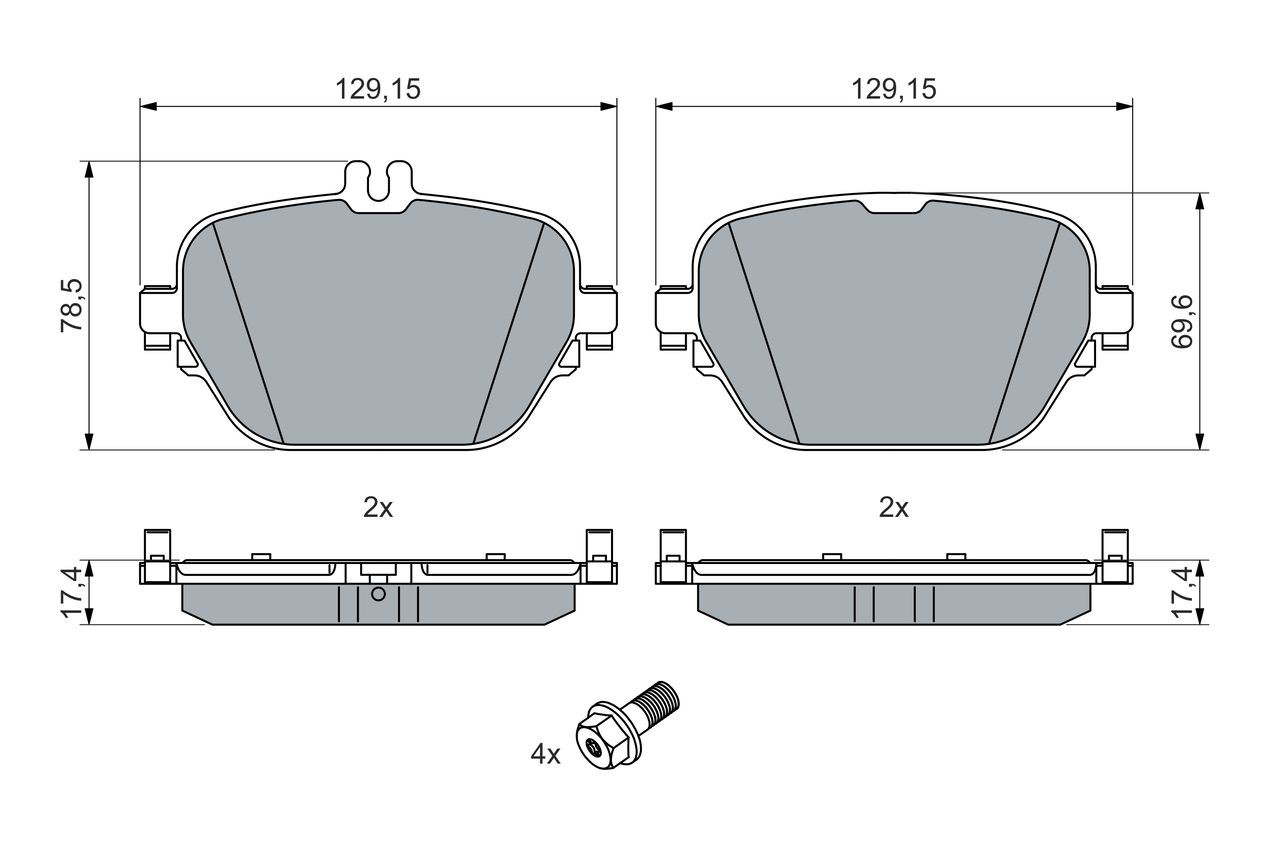 Купить 0986460039 Bosch Колодки тормозные задние, дисковые