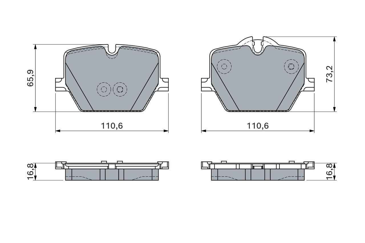 Купить 0986460057 Bosch Колодки тормозные задние, дисковые