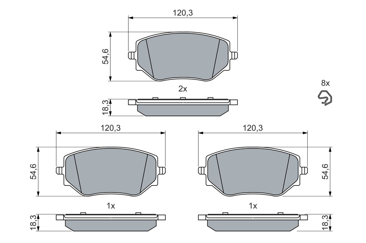 Передние тормозные колодки 0986460063 Bosch