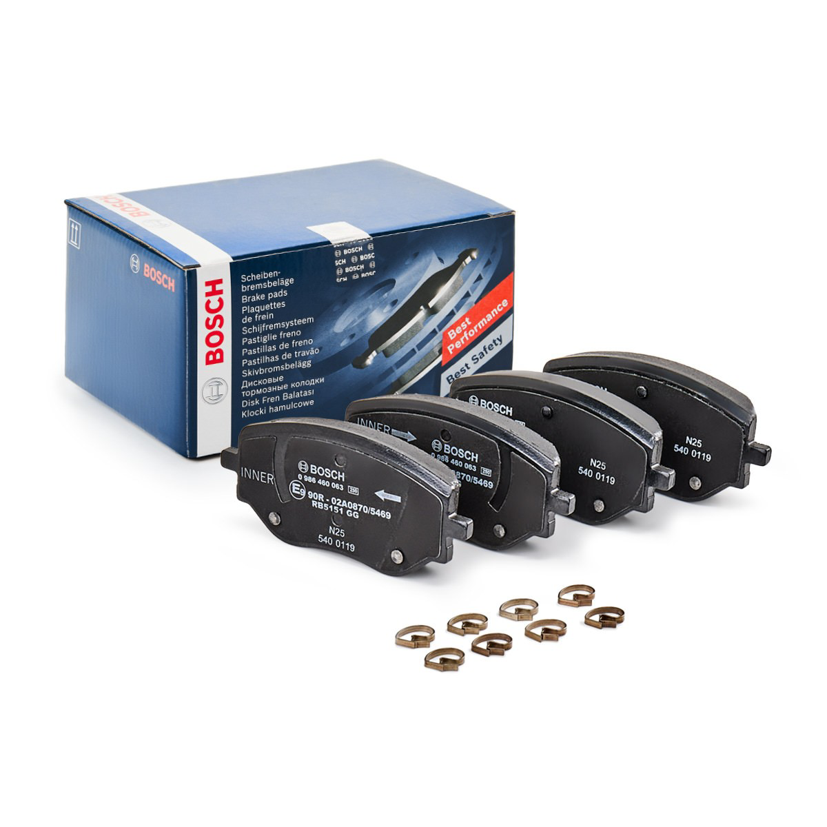 Тормозные колодки Bosch 0986460063