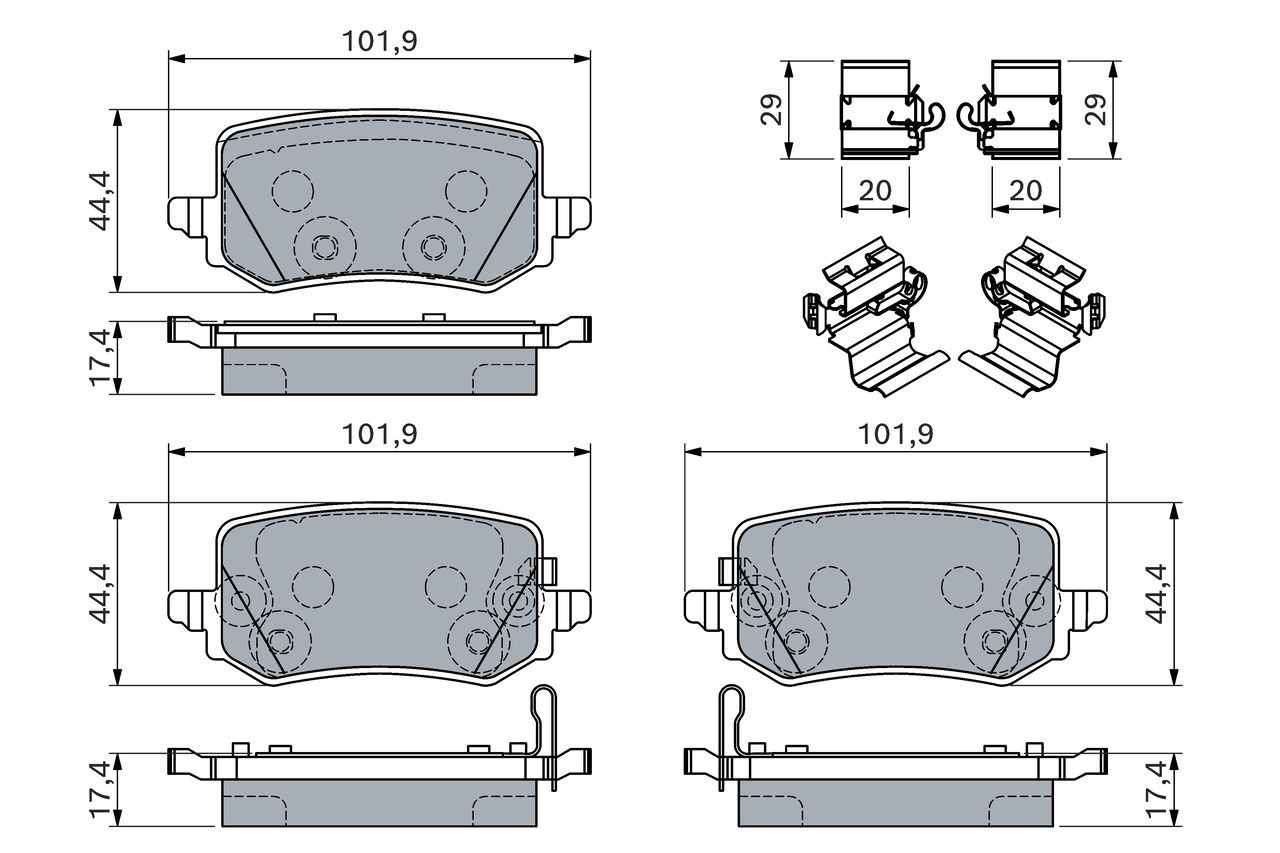 Задние тормозные колодки 0986460161 Bosch
