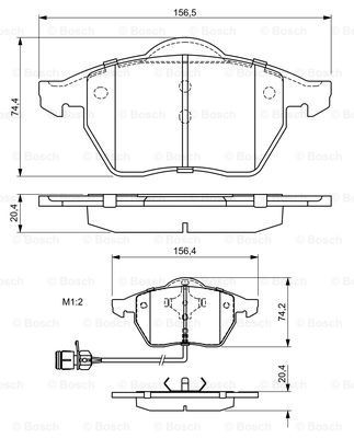 Передние тормозные колодки 0986460937 Bosch