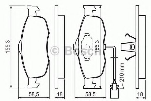 Передние тормозные колодки 0986460971 Bosch