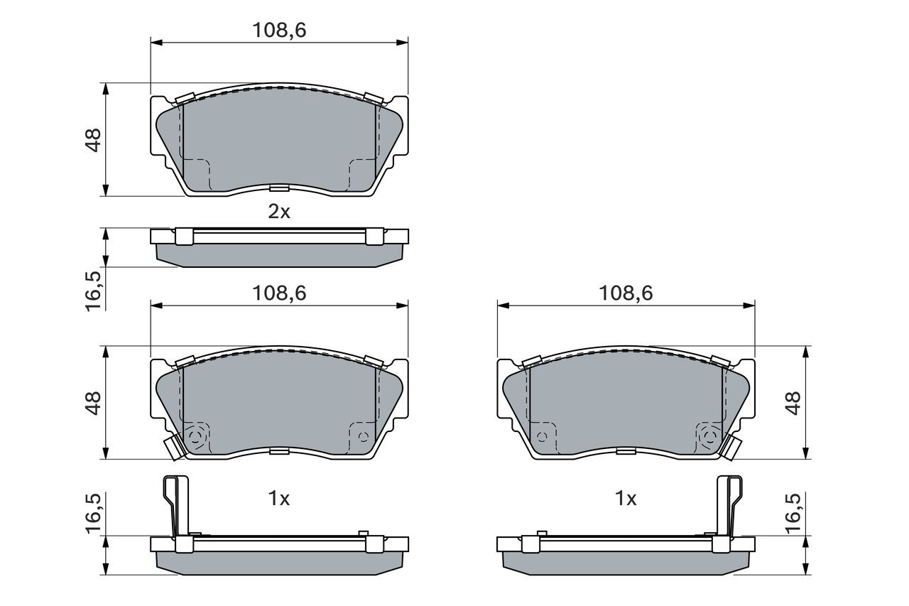 Передние тормозные колодки 0986460997 Bosch