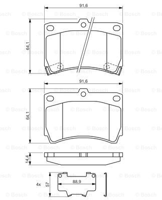 Передние тормозные колодки 0986461141 Bosch