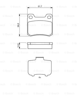 Купить 0986466871 Bosch Колодки тормозные задние, дисковые