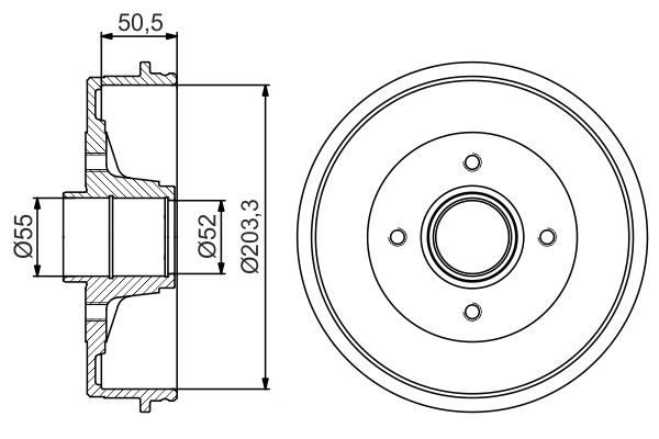0986477172 Bosch Тормозной барабан