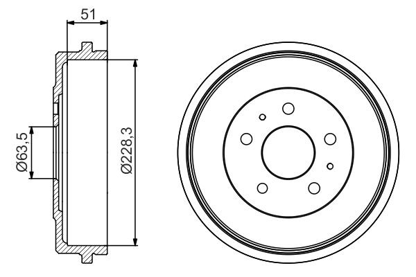 Барабан тормозной задний Bosch 0986477219 цена, от 55.47 USD