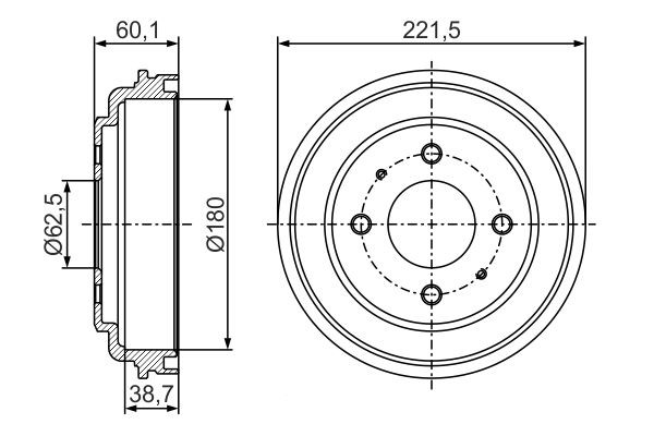 Купить 0986477284 Bosch Тормозной барабан