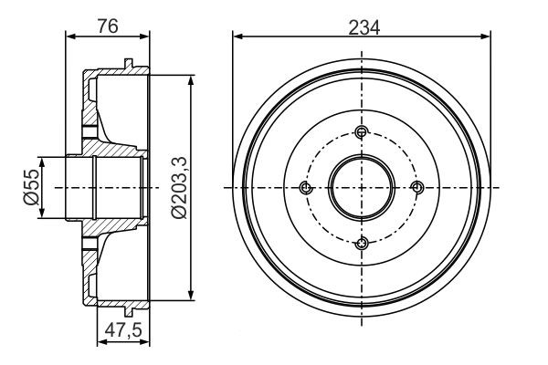 Барабан тормозной задний Bosch 0986477290 цена, от 74.36 USD