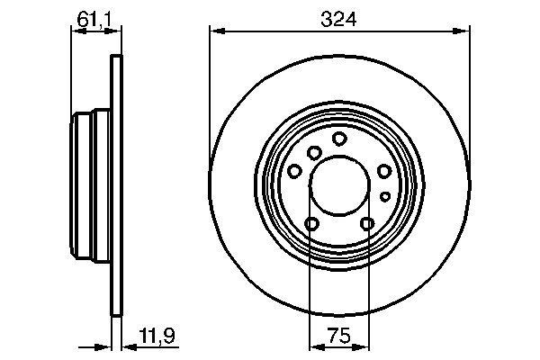 Купить 0986478095 Bosch Диск тормозной задний