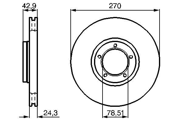 Передние тормозные диски 0986478166 Bosch