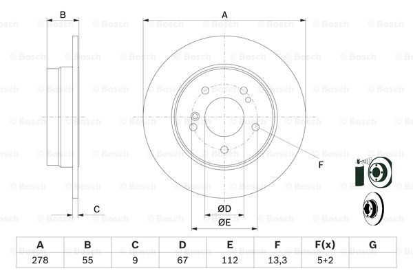 0986478325 Bosch Дисковый тормоз