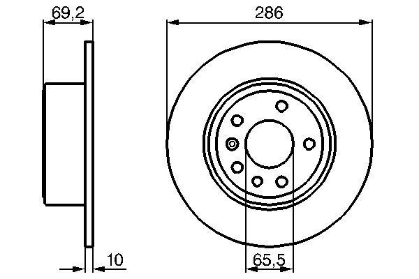 Задний дисковый тормоз Bosch 0986478436