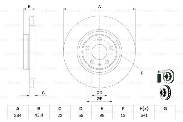 Передние тормозные диски 0986478521 Bosch