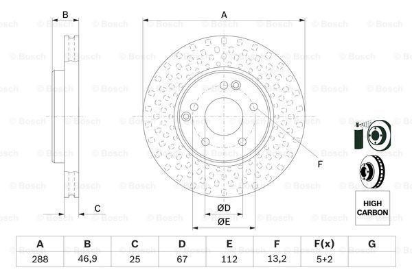 Передний тормозной диск Bosch 0986478624