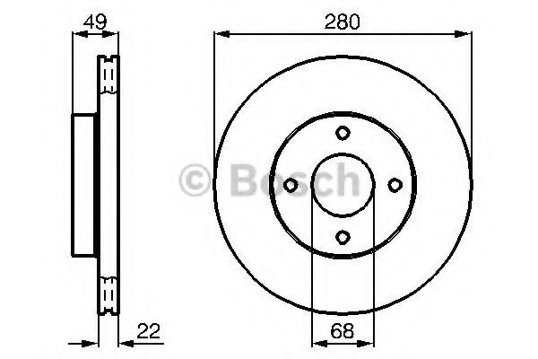 Тормоз дисковый передний Bosch 0986478728 цена, от 38.53 USD