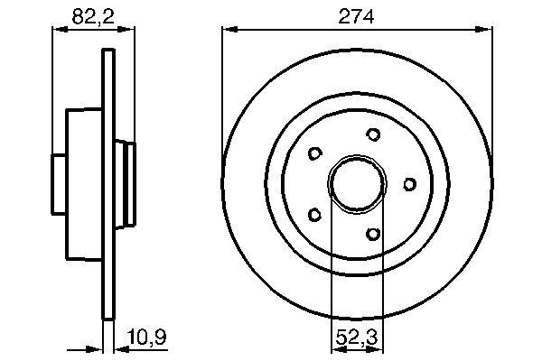 Купить 0986478744 Bosch Диск тормозной задний