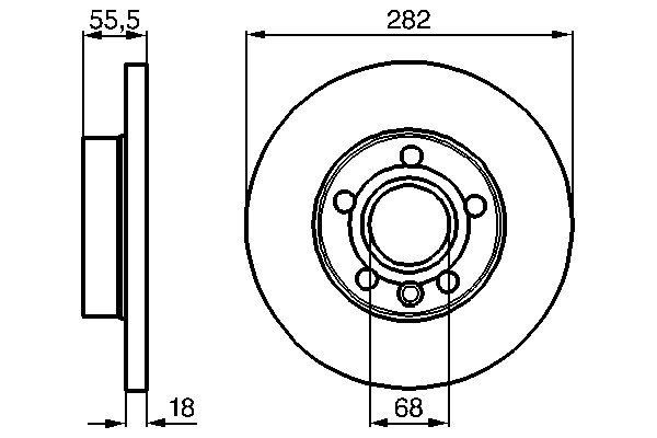 Передний тормозной диск Bosch 0986478870