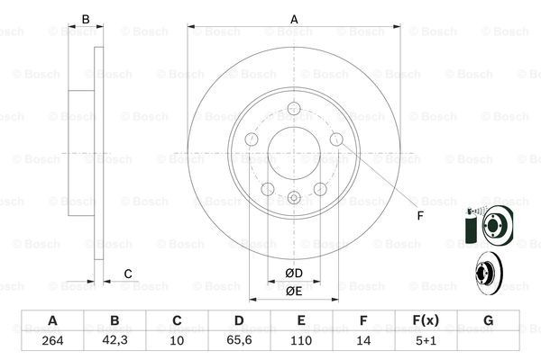 Купить 0986478884 Bosch Диск тормозной задний