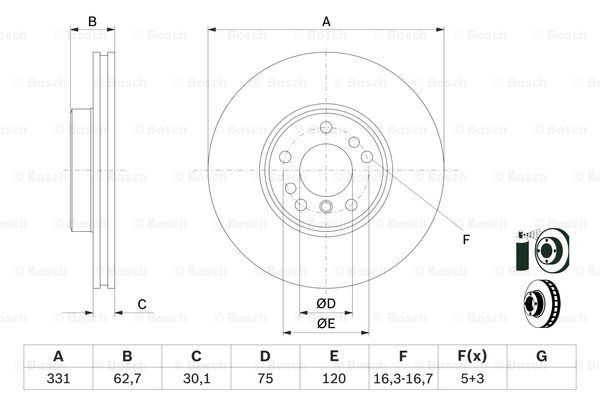 0986478974 Bosch Диск тормозной передний