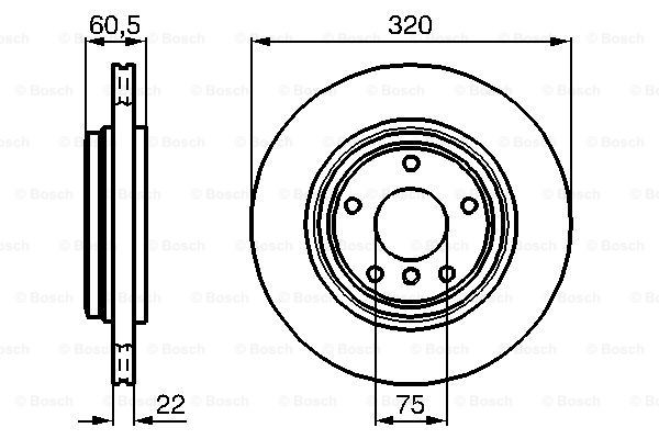 Задний дисковый тормоз Bosch 0986478975