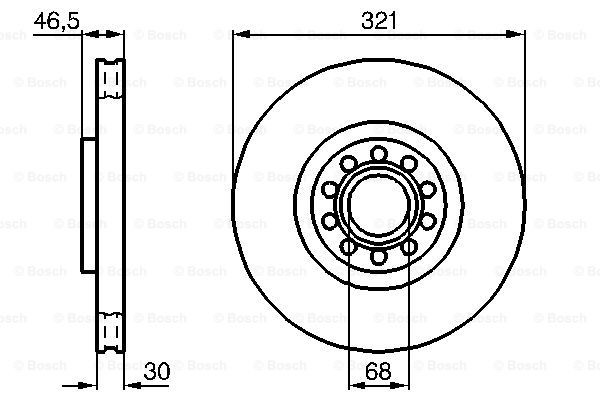 Передние тормозные диски 0986478985 Bosch