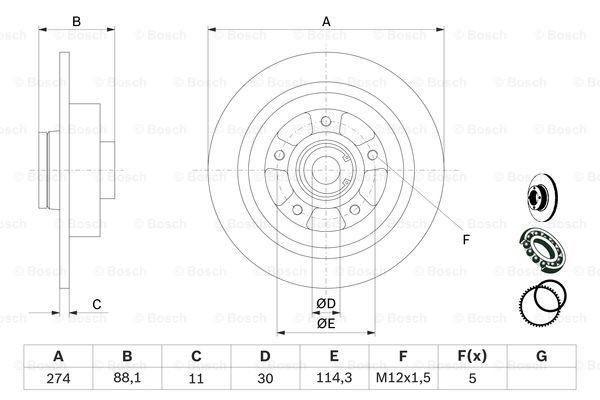Задний тормозной диск Bosch 0986479009 цена, от 107.24 USD