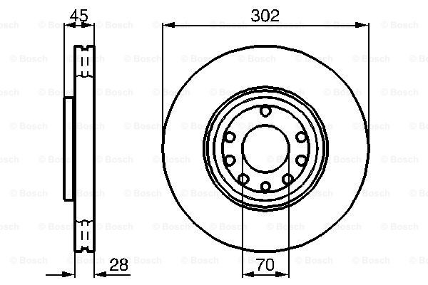 Передние тормозные диски 0986479076 Bosch