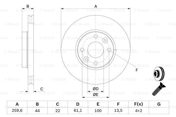 Передние тормозные диски 0986479103 Bosch