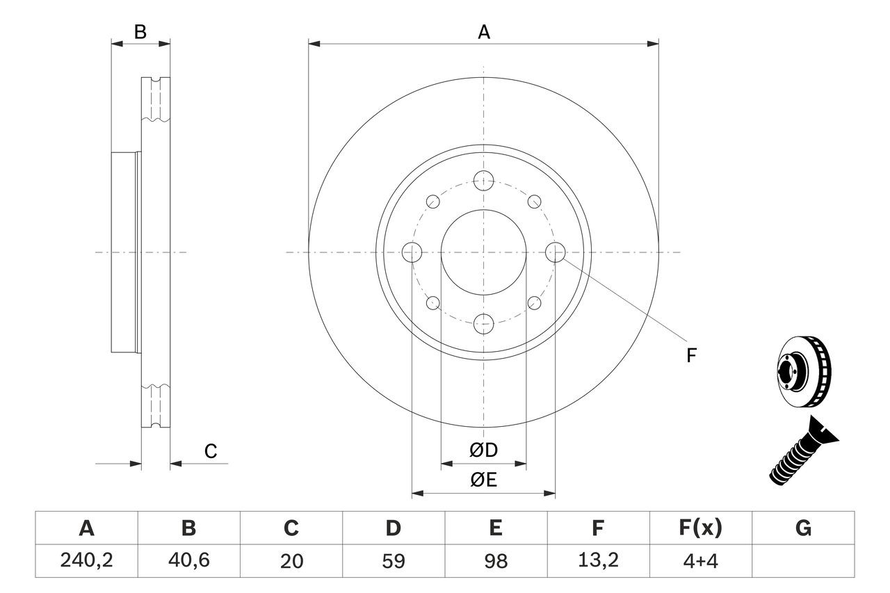 Тормоз дисковый передний Bosch 0986479121 цена, от 29.64 USD