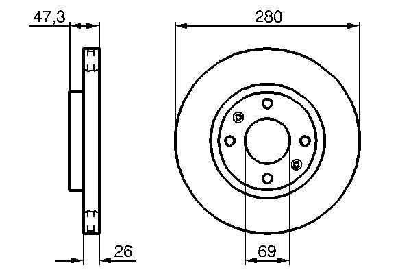 Тормоз дисковый передний Bosch 0986479229 цена, от 40.21 USD