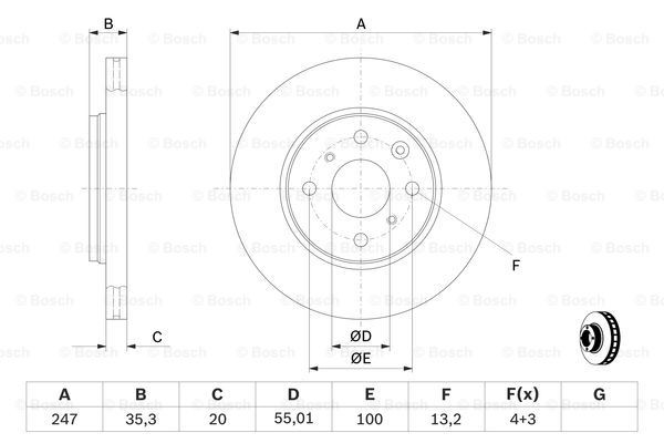 Передний тормозной диск Bosch 0986479239