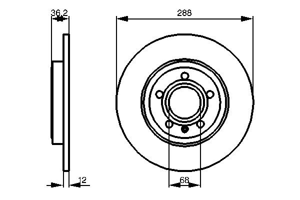 Задний дисковый тормоз Bosch 0986479252