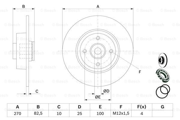Задний дисковый тормоз Bosch 0986479274