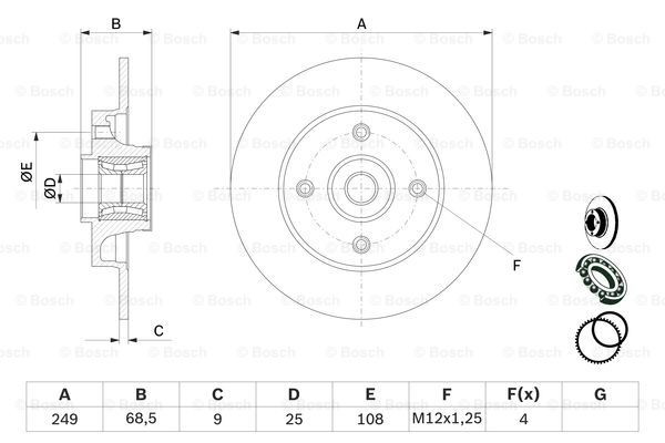 Купить 0986479279 Bosch Диск тормозной задний