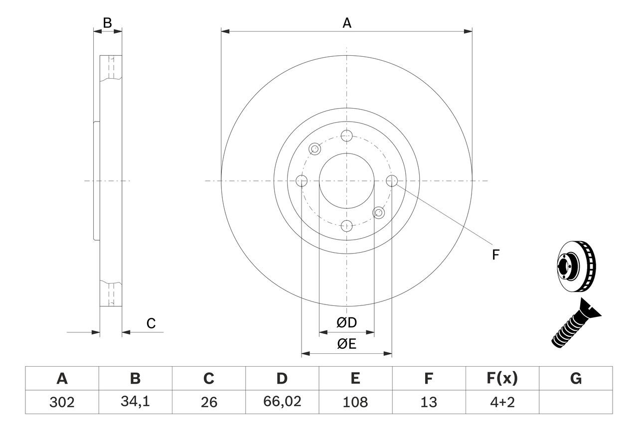 Передние тормозные диски 0986479288 Bosch