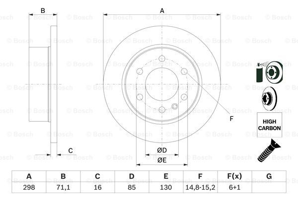 Задний тормозной диск Bosch 0986479295 цена, от 50.34 USD