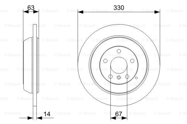 Задний дисковый тормоз Bosch 0986479330