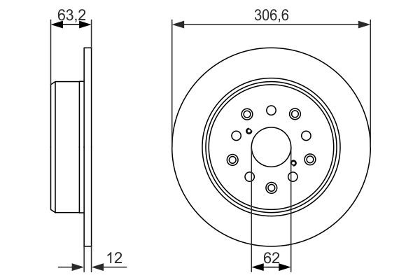 Купить 0986479339 Bosch Диск тормозной задний