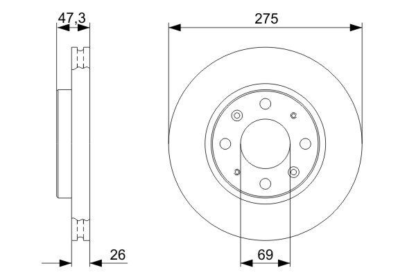 Тормоз дисковый передний Bosch 0986479369 цена, от 41.23 USD