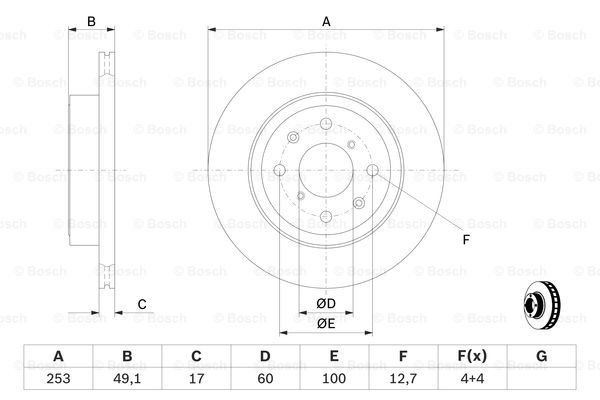 Передние тормозные диски 0986479370 Bosch