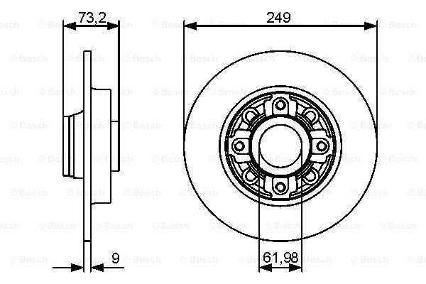 Купить 0986479388 Bosch Диск тормозной задний