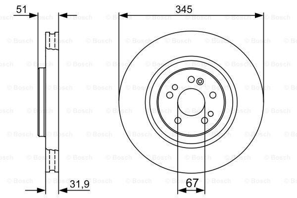 0986479405 Bosch Диск тормозной передний