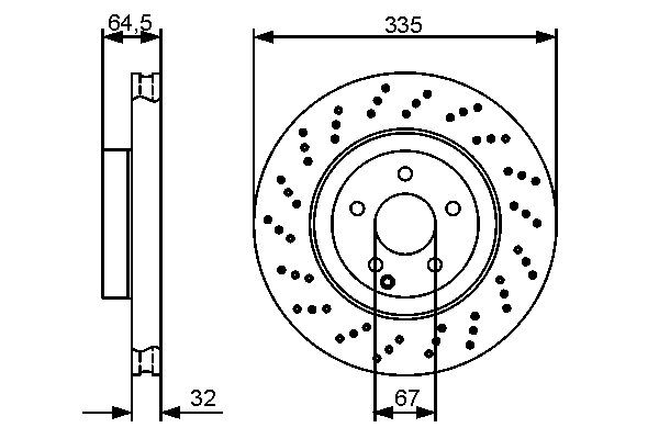 Передний тормозной диск Bosch 0986479413