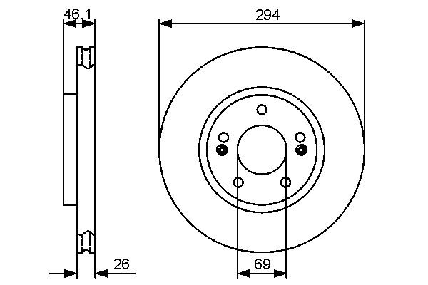 Тормоз дисковый передний Bosch 0986479434 цена, от 43.70 USD