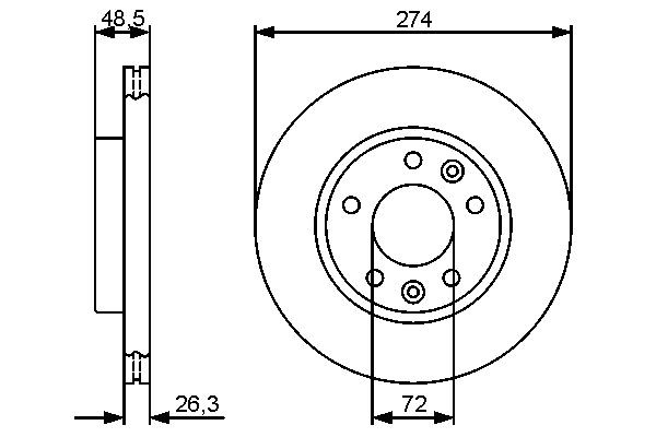 Передний тормозной диск Bosch 0986479444